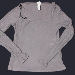 H&M Light Gray Long Sleeve Top